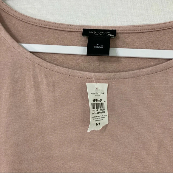 New Ann Taylor Pink Blush Round Neck Soft Stretch Pull-over Long Sleeve Top XL - Picture 3 of 10